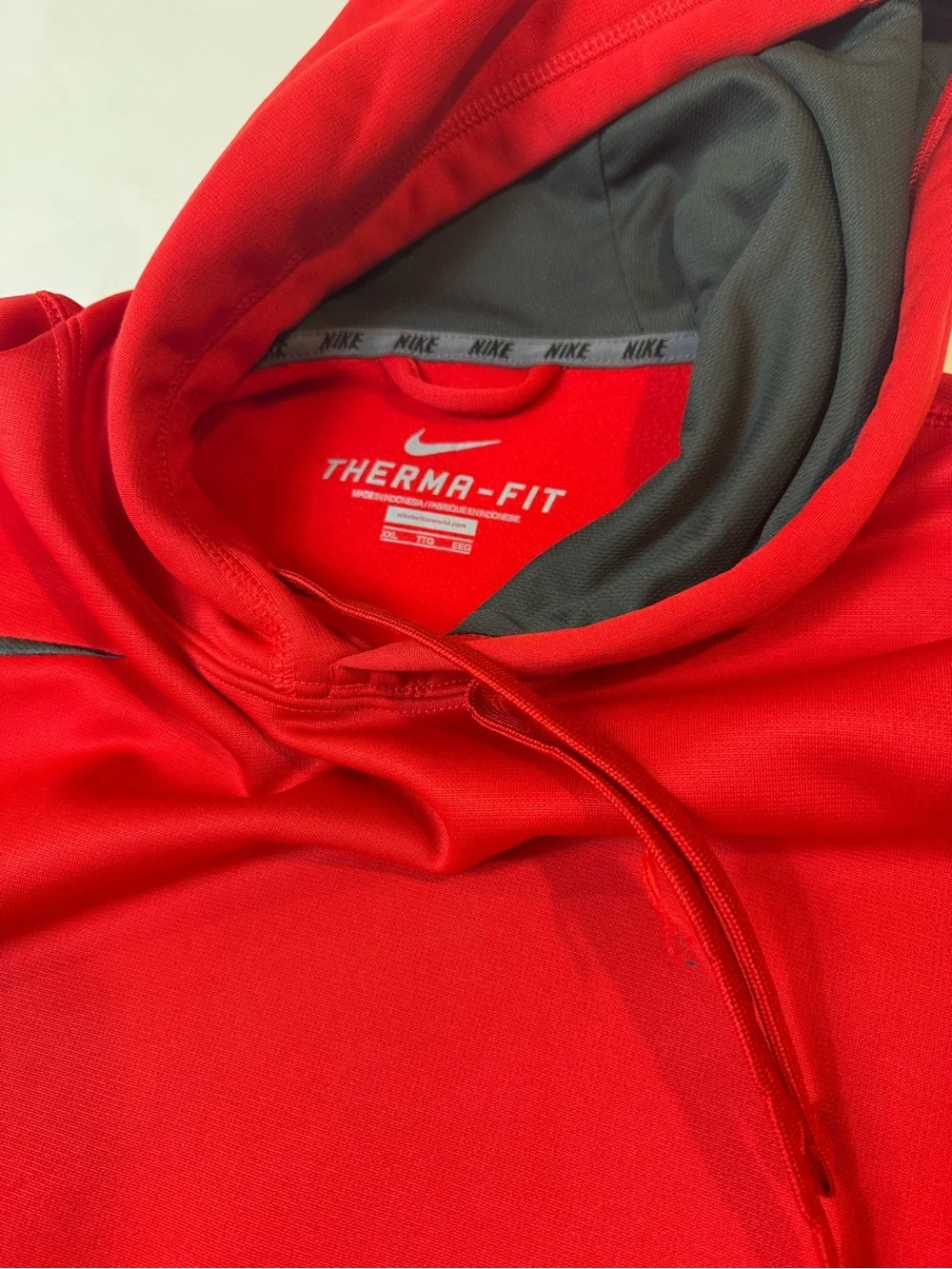 Nike KO 2.0 Men's Therma Fit Sweatshirt Hoodie 621940-656 Red Gray XXL